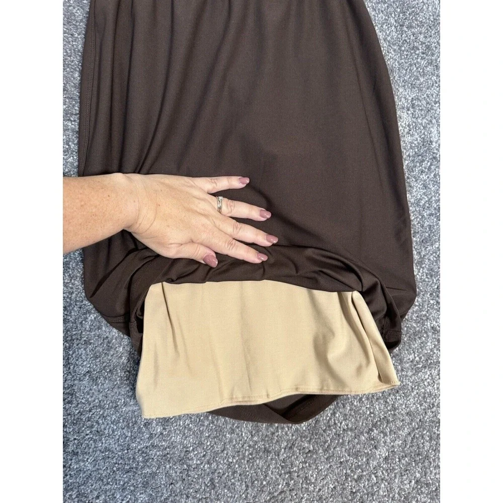 Spanx Pencil Skirt Womens XS Brown Pull on Bod-A-Bing Shapewear Slimming Stretch